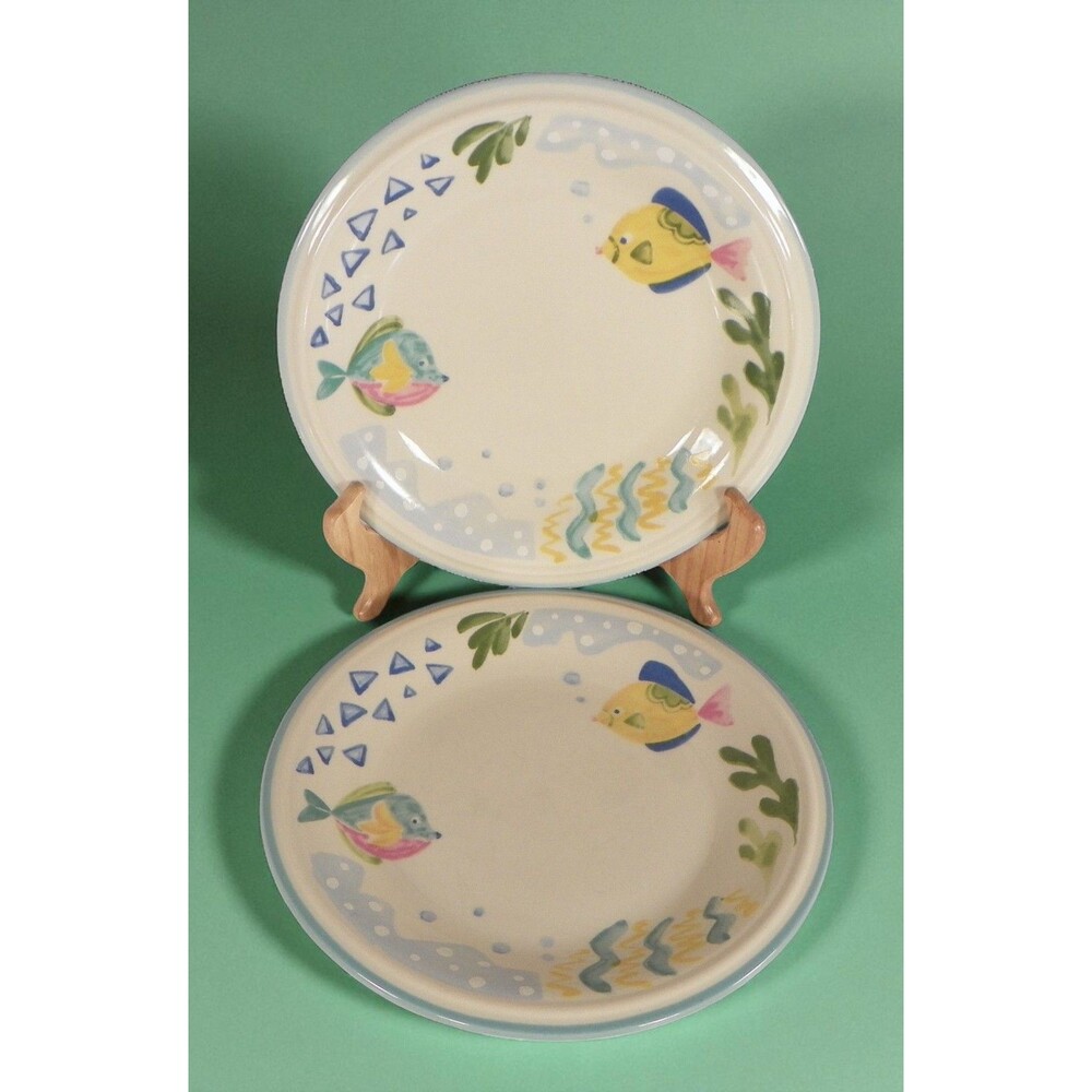 2‎ Studio Nova BARRIER REEF Salad Plates Tropical Fish Marine